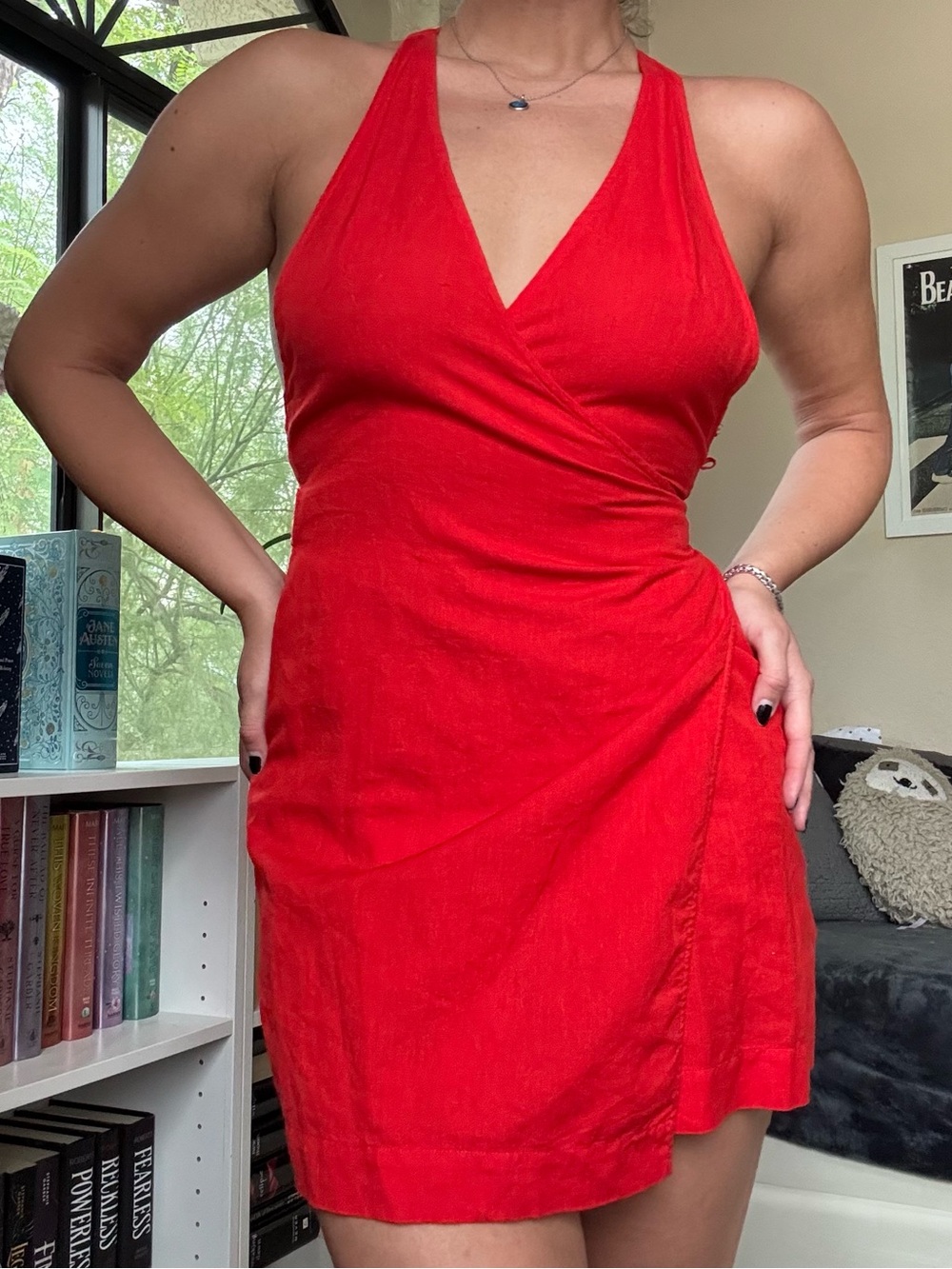 Free People V-Neck Wrap Mini Dress